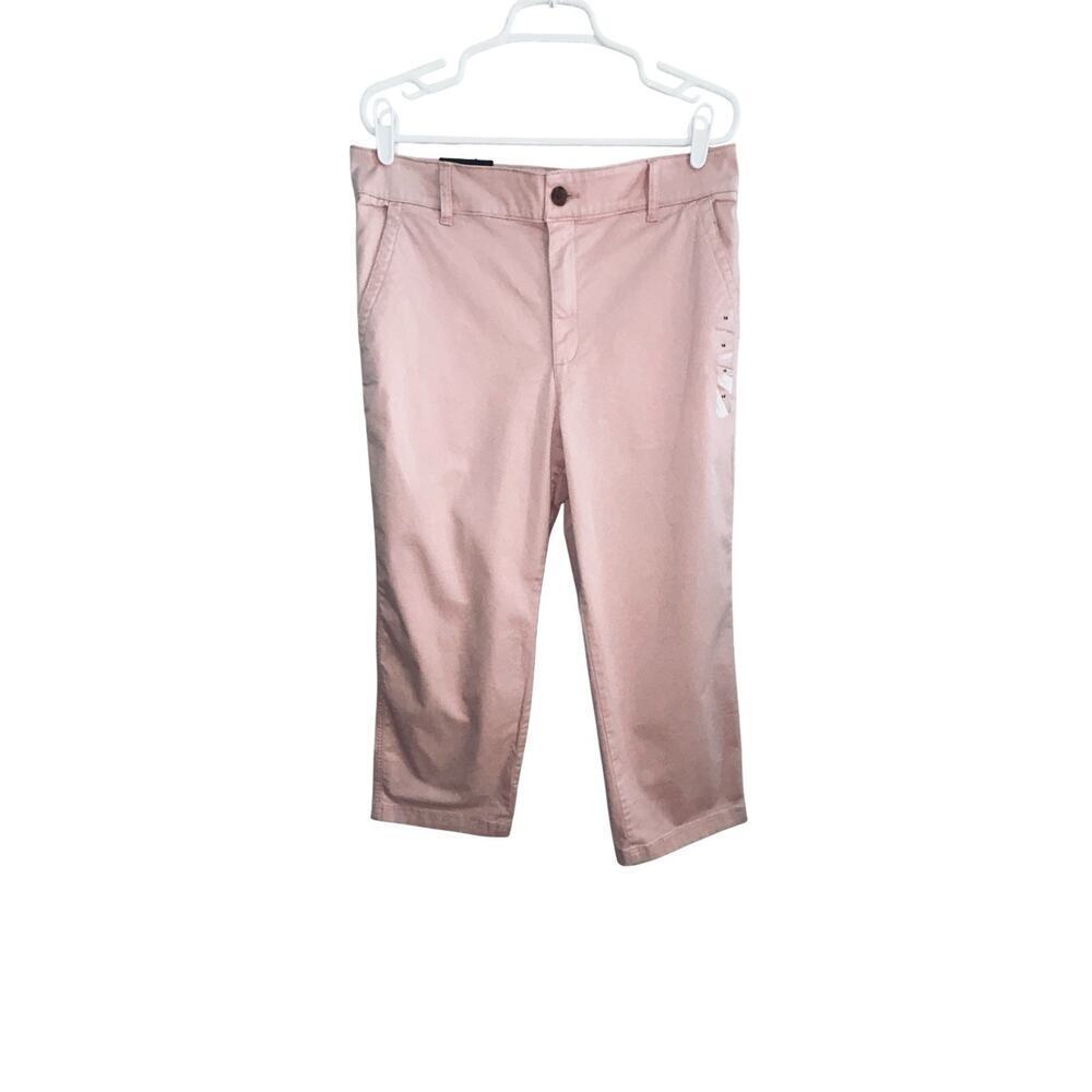 Gap Girlfriend Women’s Chino Pink Preppy High Rise Cotton Blend Pants Sz. 14 NEW